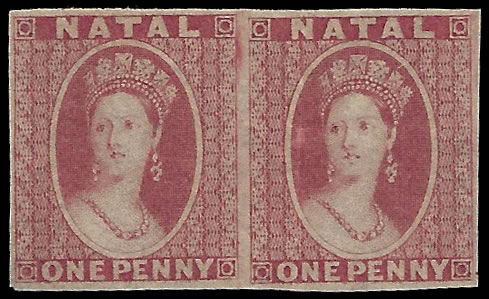 Natal 1862 QV 1d Plate Proof Pair