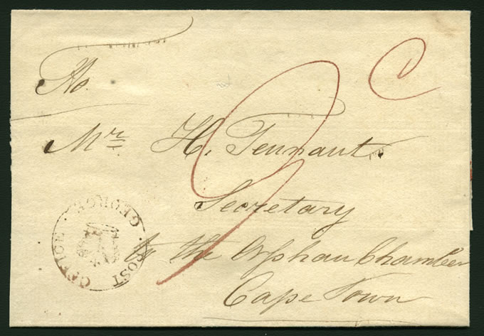 Cape of Good Hope 1818 George Crown-In-Circle Letter