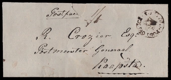 Cape of Good Hope 1822 Cradock Crown-In-Circle Letter