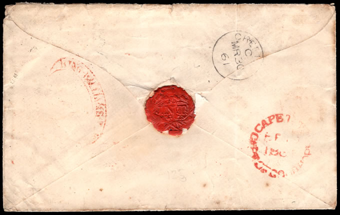 Cape of Good Hope 1861 1d Soldier's Letter British Kaffraria