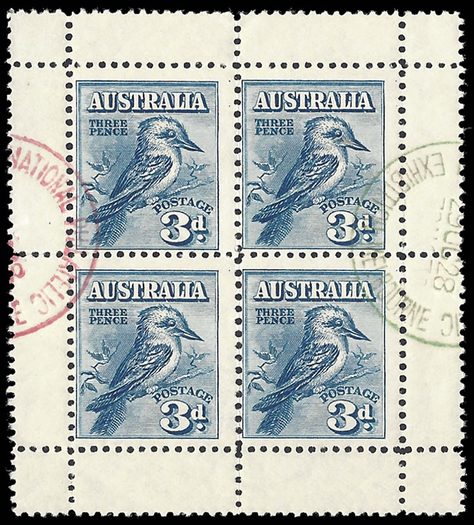 Australia 1928 Melbourne Stamp Expo 3d Kookaburra Sheetlet CTO