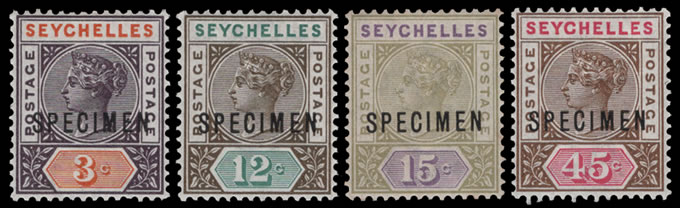 Seychelles 1893 QV New Values 3c - 45c VF/M Specimens