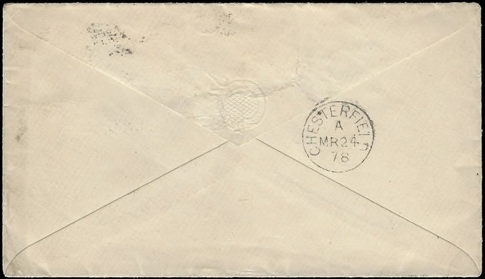 Natal 1878 QV Chalon 6d Pmburg to UK, Broken Letters