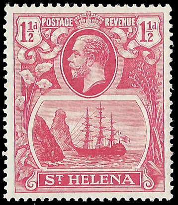 Saint Helena 1923 Badge Issue 1½d Broken Mainmast UM