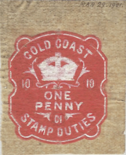 Gold Coast Revenue 1901 1d De La Rue Handpainted Duties Essay