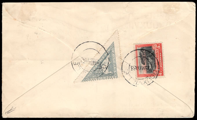 South Africa 1926 4d Triangle Privately Perforated on Letter - Click Image to Close