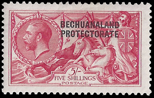 Bechuanaland 1914 5/- Waterlow Seahorse VF/M
