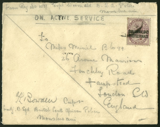 Bechuanaland 1900 Soldiers Letter