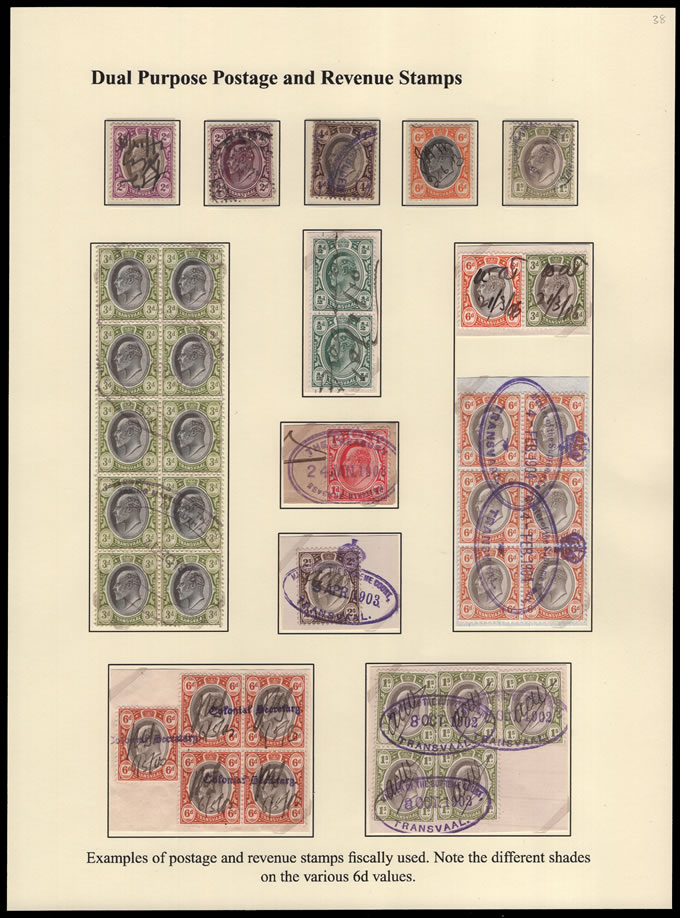 Transvaal Revenues 1902 Fiscal Use Postage & Revenue Array