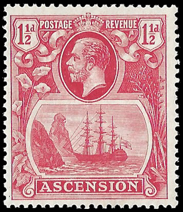 Ascension 1924 Badge Issue 1½d Cleft Rock VF/M