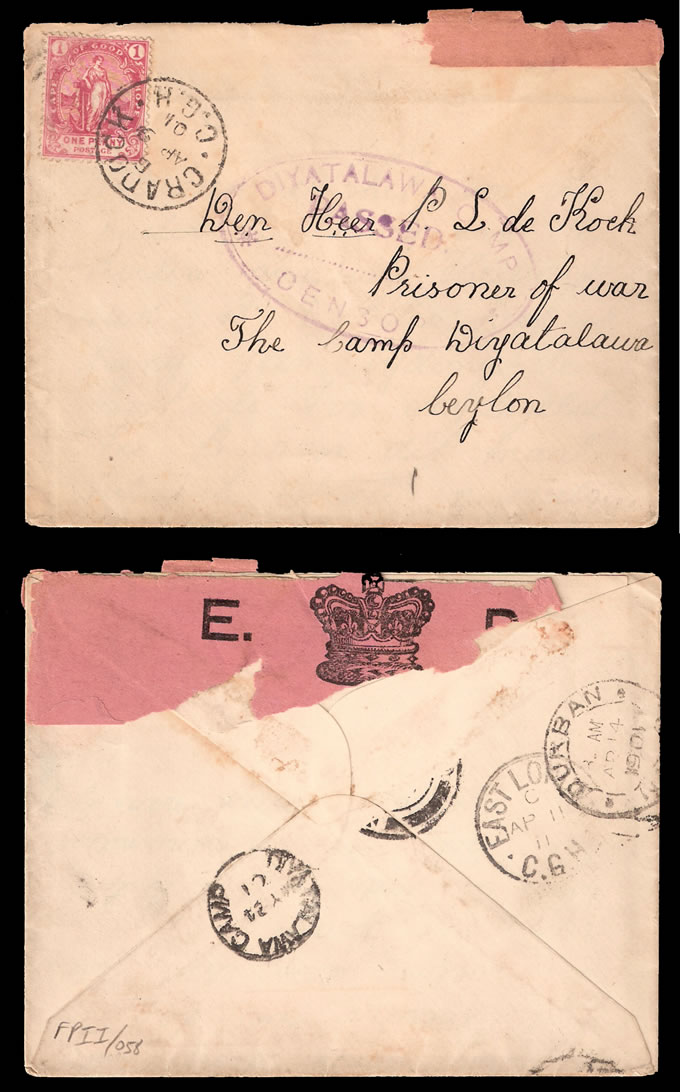Ceylon 1901 Diyatalawa Censor Letter