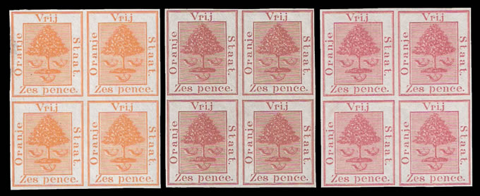 Orange Free State 1868 Rare 6d Orange Tree Colour Trials