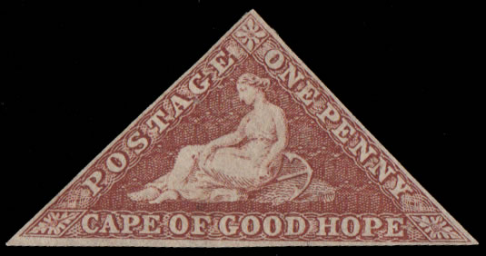 Cape of Good Hope 1863 1d Brownish Red Triangle M