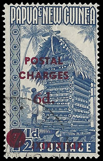 Papua New Guinea Postage Due 1960 6d on 7½d T.1, Cert
