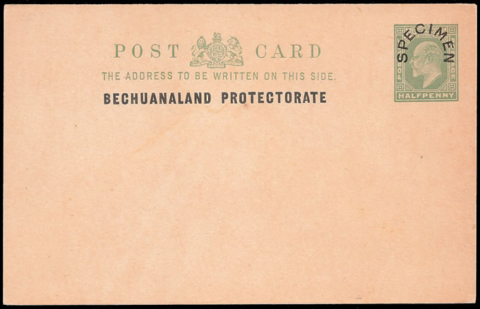 Bechuanaland 1907 KEVII Postcard Specimen