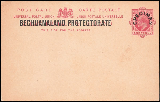 Bechuanaland 1907 KEVII 1d Postcard Specimen