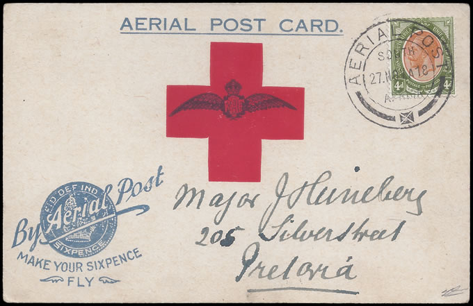 South Africa 1918 Pretoria Flight Card, 4d Franking, Superb - Click Image to Close