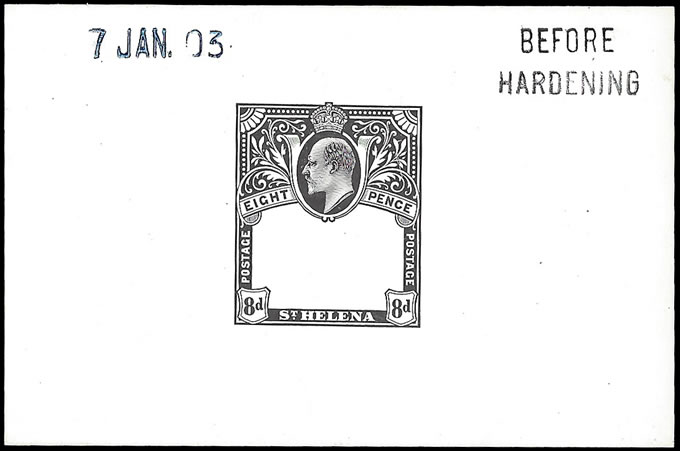 Saint Helena 1903 KEVII 8d Die Proof Before Hardening