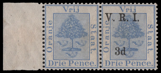 Orange Free State 1900 VRI SG106 3d Pair, One Without Surcharge