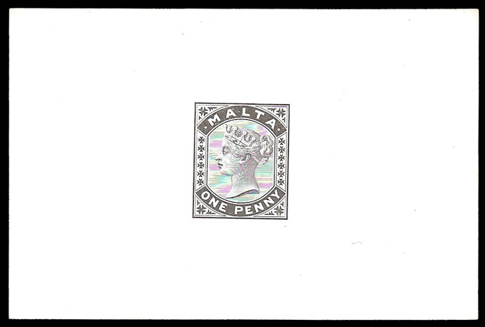 Malta 1885 Rare QV 1d Die Proof