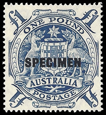 Australia 1949 Arms £1 Overprinted Specimen VF/M - Click Image to Close
