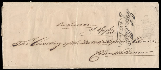 Cape of Good Hope 1837 Third Official Free Handstamp Wrapper