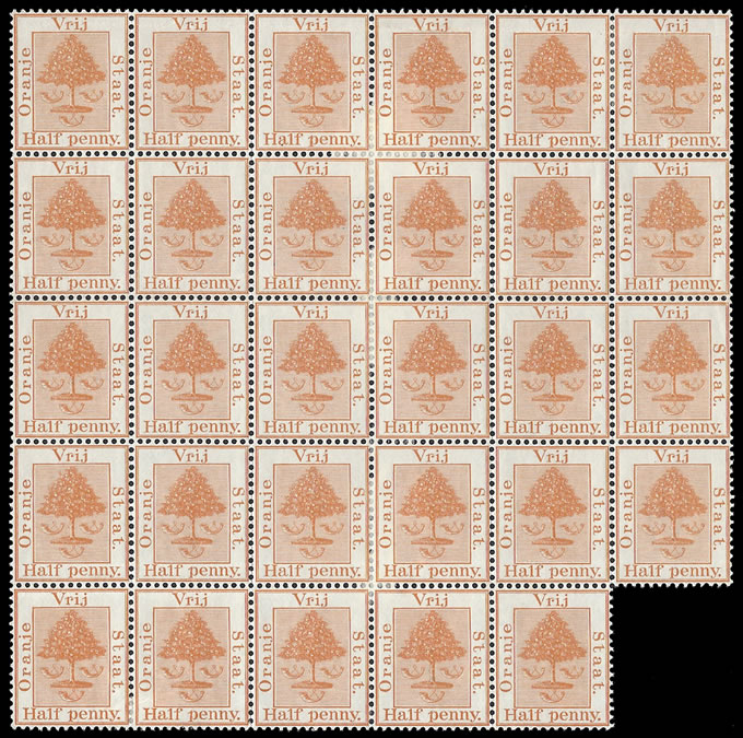 Orange Free State 1897 ½d Yellow Block