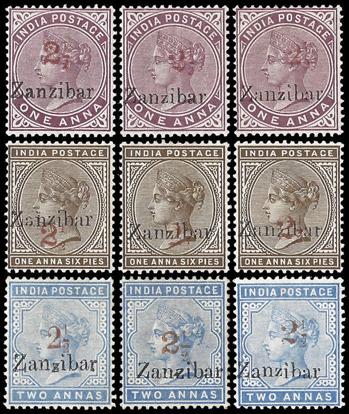 Zanzibar 1896 QV 2½ Provisionals Prepared for Official Use