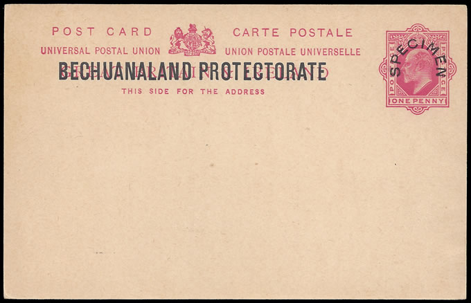 Bechuanaland 1907 KEVII 1d Postcard Specimen