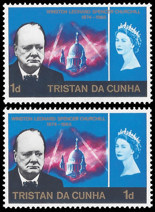 Tristan Da Cunha 1966 Churchill Value & Inscription Misplaced