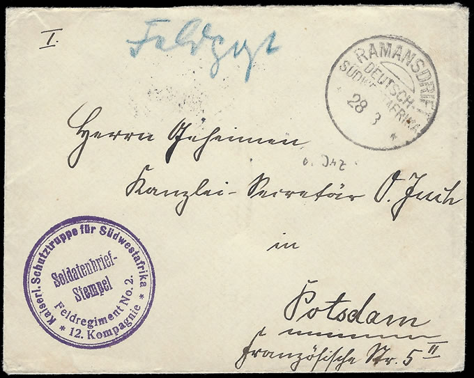 South West Africa 1906 Soldatenbrief from Ramansdrift