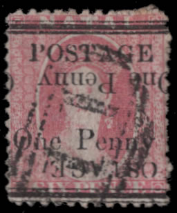 Natal 1879 1d on 6d Surcharge Double, One Inverted VF/U
