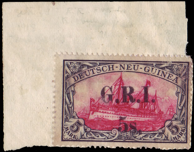 NEUGUINEA AUSTRALISCHE OCCUPATION 1914 5S AUF 5 MK