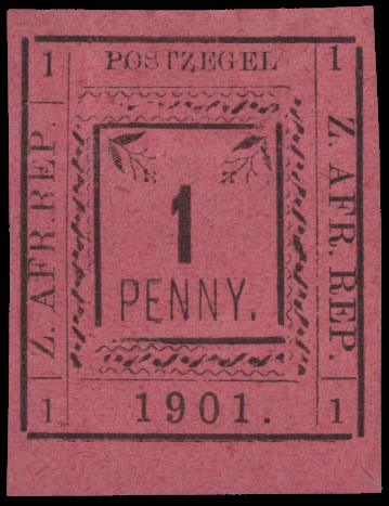 Transvaal Pietersburg 1901 1d Imperf, Control Initials Omitted
