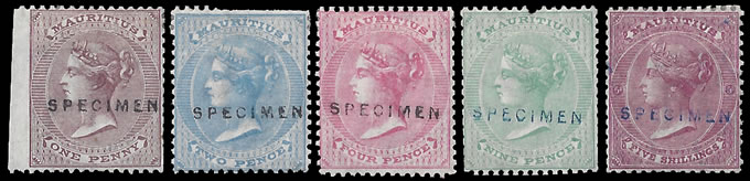 Mauritius 1863 QV De La Rue Reference Specimens, Rare