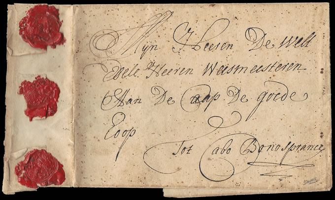 Cape of Good Hope 1780c Letter to the Orphan Chamber