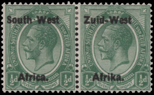 South West Africa 1923 KGV ½d Type 1 Hyphen Variety VF/M