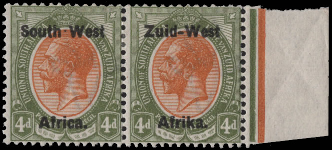 South West Africa 1923 KGV 4d Type 1 Hyphen Variety VF/M