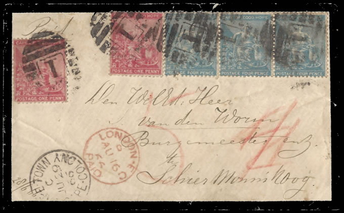 Cape of Good Hope 1866 Early Mourning Cover to Germany