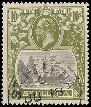 Saint Helena 1922 Badge Issue 10/- VF/U