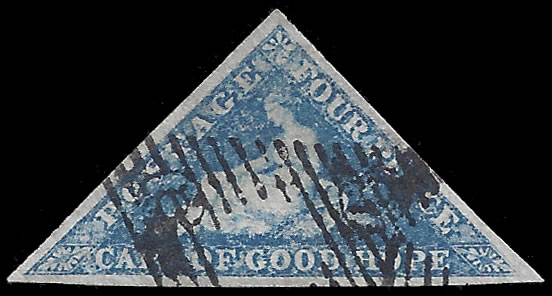 Cape of Good Hope 1863 4d Blue Triangle VF/U