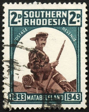 Southern Rhodesia 1943 2d Saddlebag Flaw VF/U