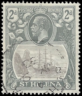 Saint Helena 1923 Badge Issue 2d Cleft Rock VF/U