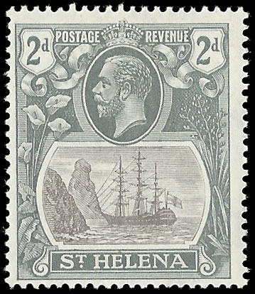 Saint Helena 1923 Badge Issue 2d Broken Mast M