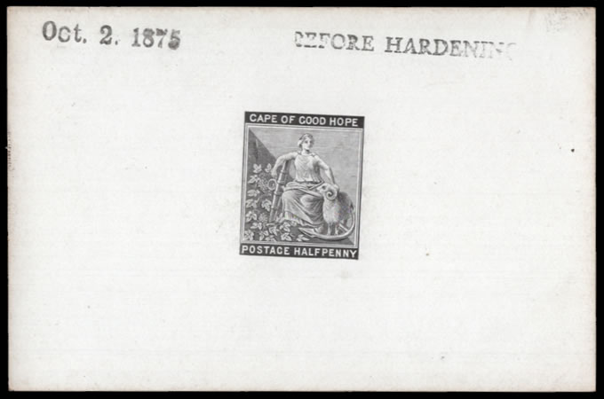 Cape of Good Hope 1871 ½d Die Proof Before Hardening