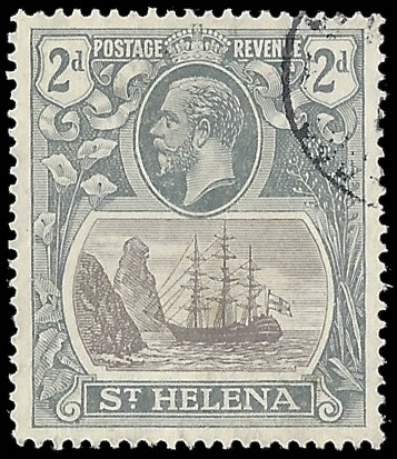Saint Helena 1923 Badge Issue 2d Cleft Rock VF/U