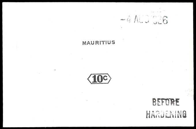 Mauritius 1926 10c Die Proof Before Hardening