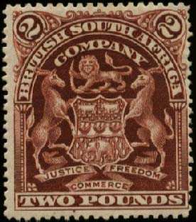 Rhodesia 1898 £2 Brown F/M