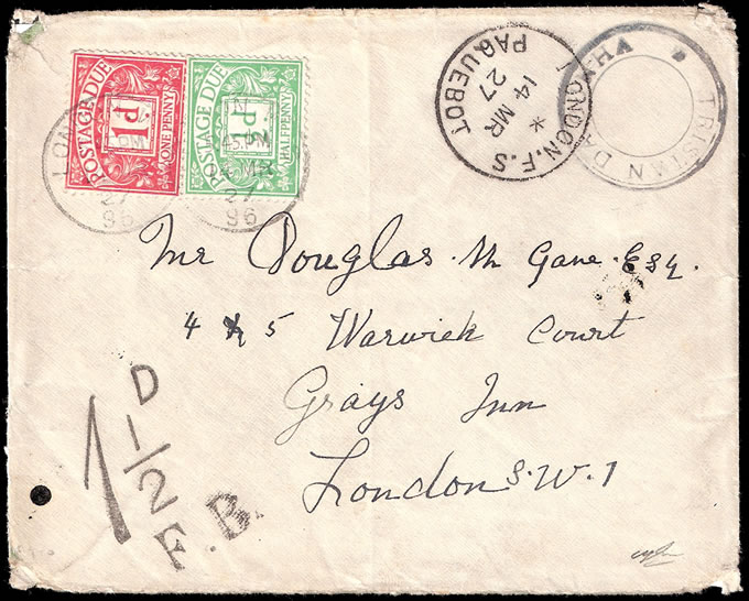 Tristan Da Cunha 1927 Cachet III Letter