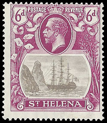 Saint Helena 1922 Badge Issue 6d Broken Mainmast